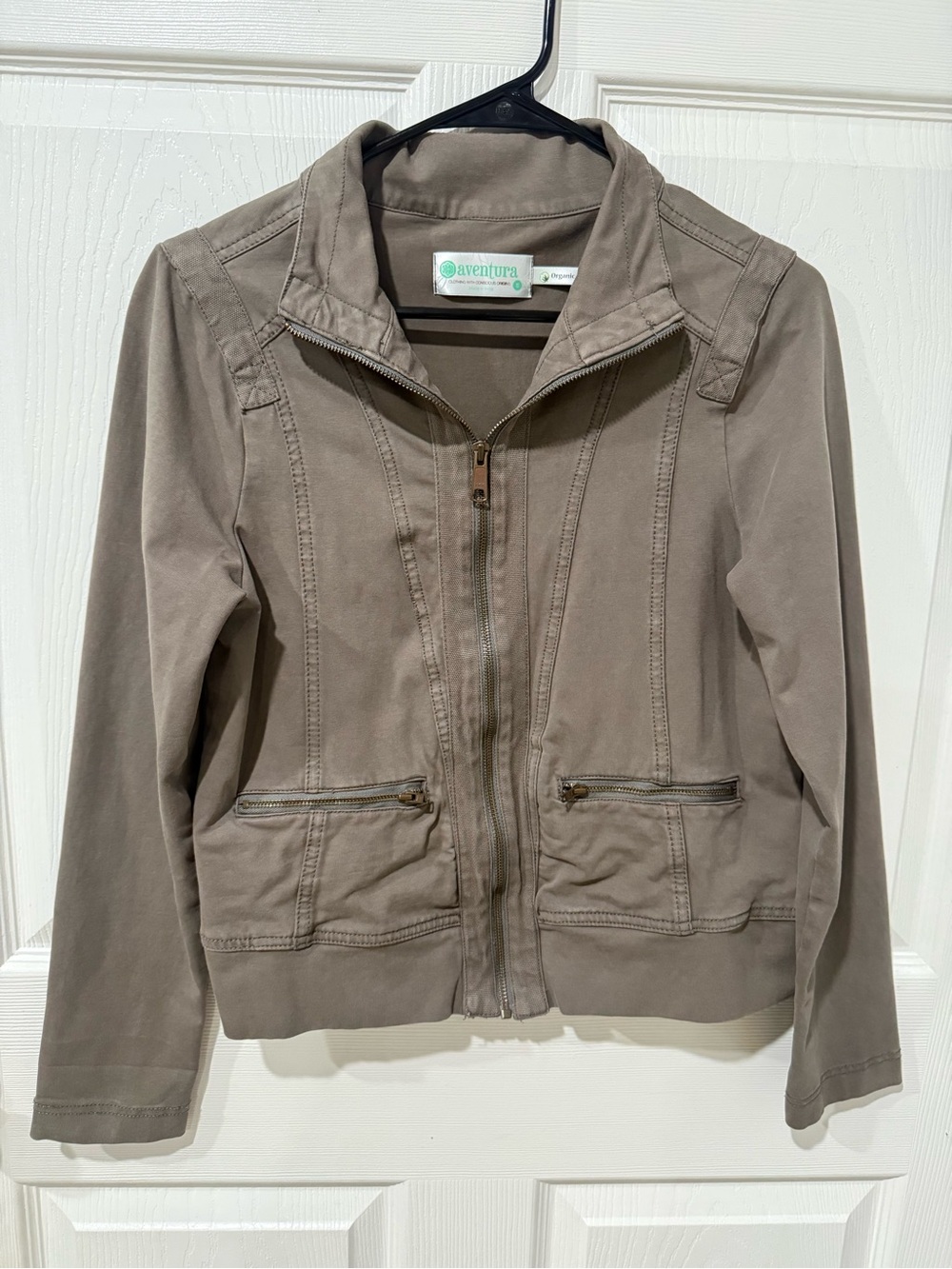 Aventura Women's Taupe Utility Zip Jacket size small
